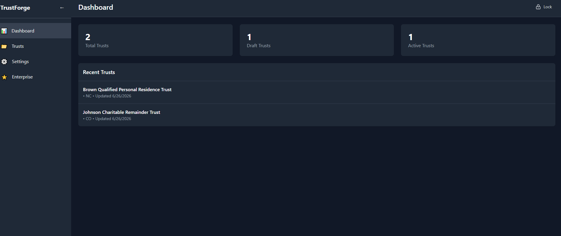 TrustForge Dashboard