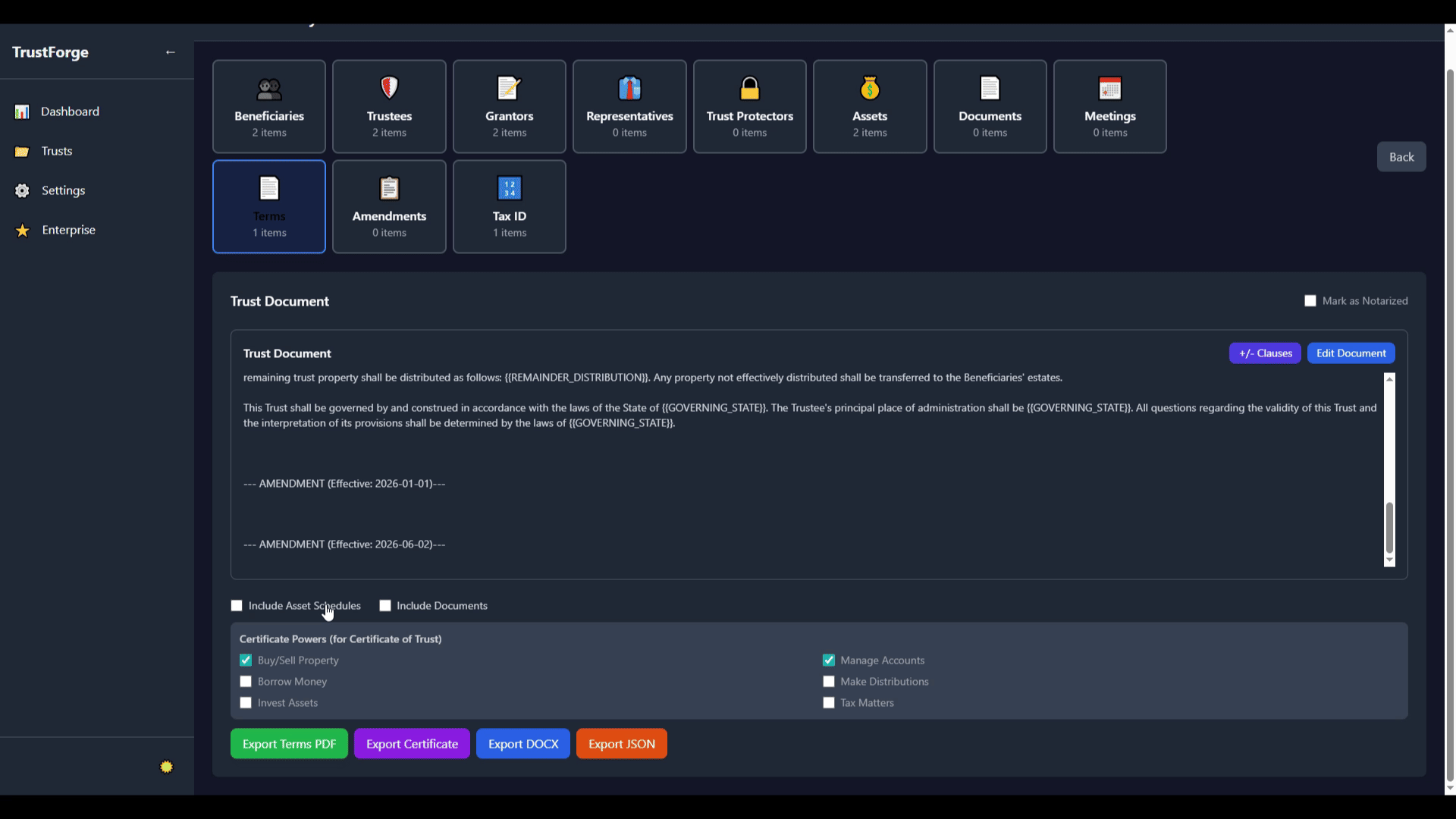 Export Dialog